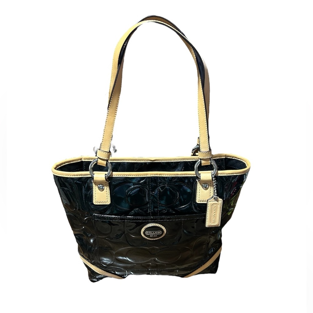 COACH Patent Leather Monogram Peyton Embossed Tote EUC - Picture 3 of 10